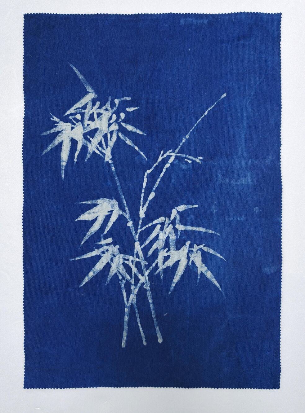 Handmade Botanical Textile Wall Art | Indigo Batik Wall Hanging